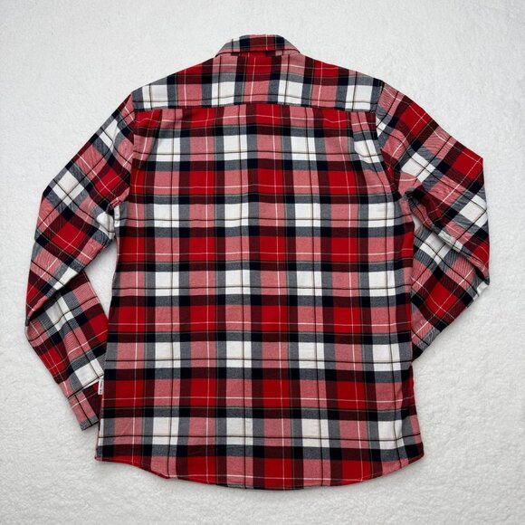 Peter Werth London Cotton Flannel Shirt Red Plaid Cabinecore Cozy Shirt Mens S - Picture 6 of 11